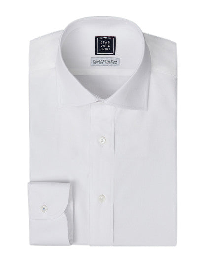 Spread Collar White Dress Shirt | Mens ...